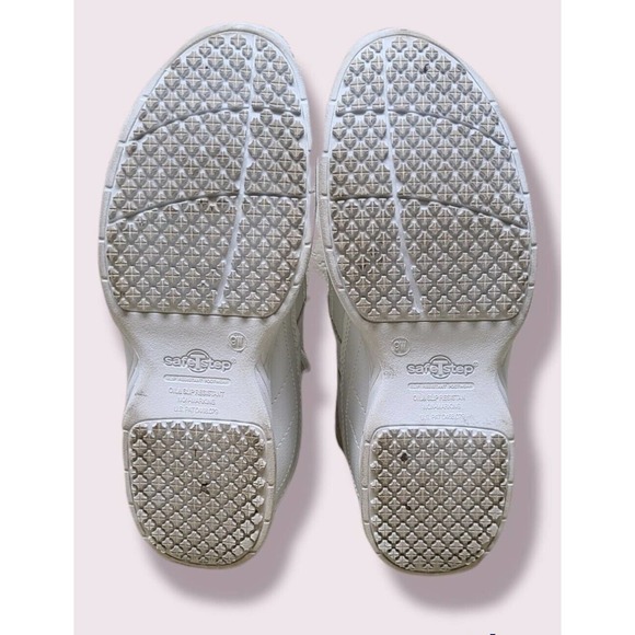 Womans Safe T Step White Lace Up Comfort Work Shoes Slip Oil Resistant 9W - Picture 6 of 8